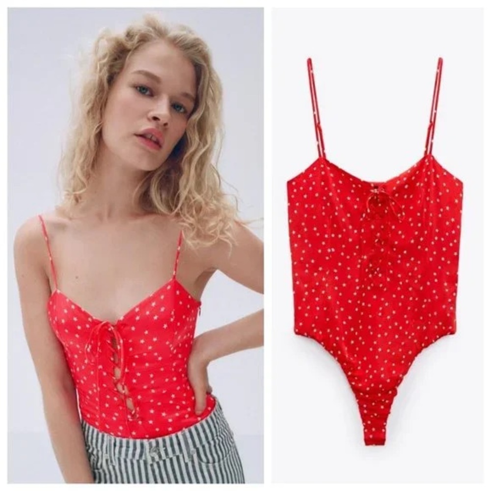 Zara Satin Effect Star Bodysuit ⭐❤️